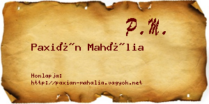 Paxián Mahália névjegykártya